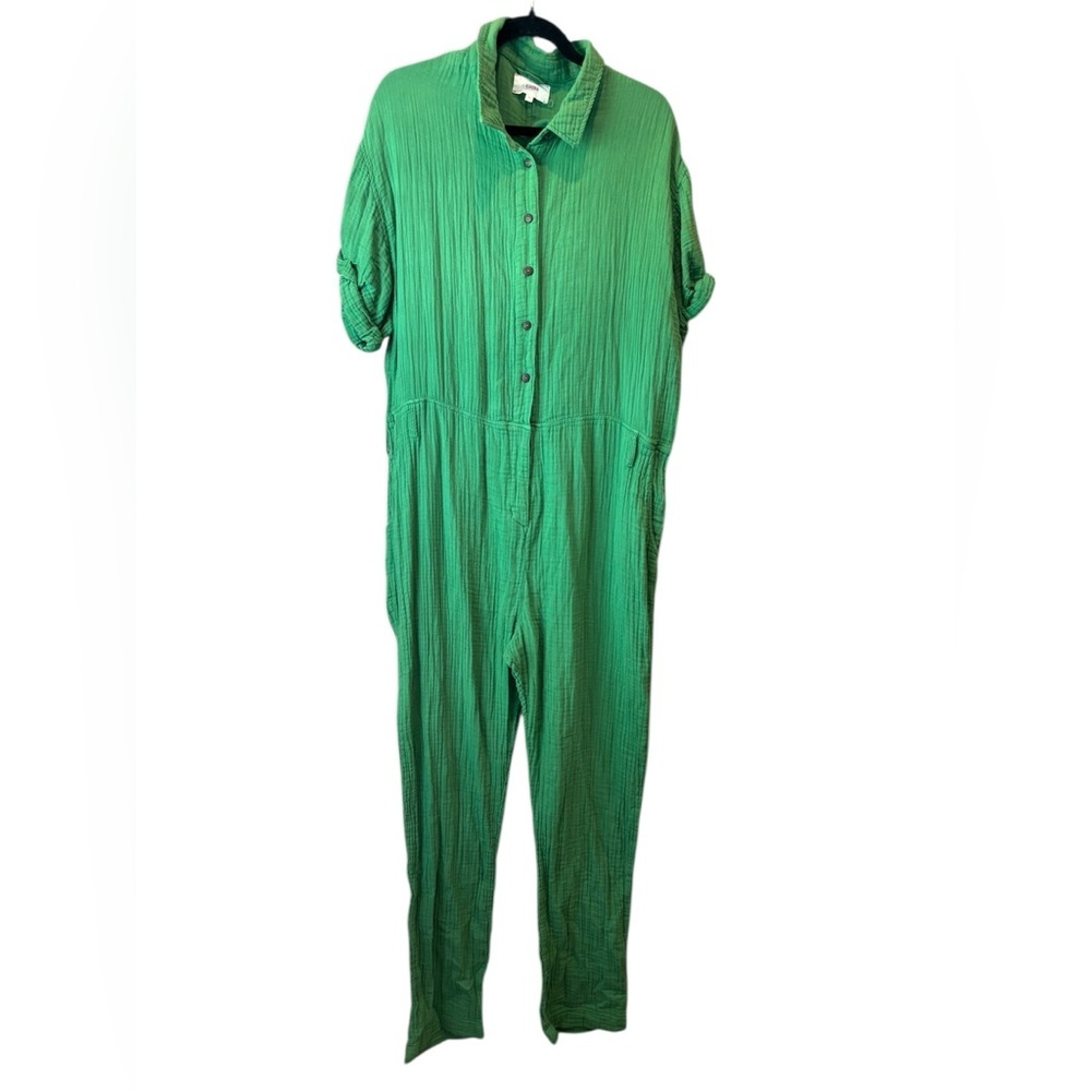 Xirena Women’s 100% Cotton Gauze Green Jumpsuit. Size XL